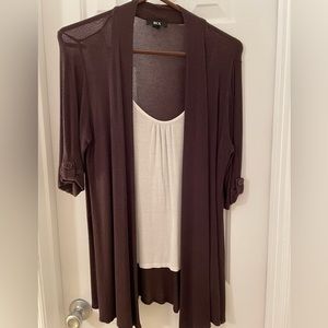 BCX by Macys half sleeve double top cardigan with inside tank
